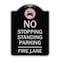 Signmission No Stopping Standing Fire Lane W/ Graphic Heavy-Gauge Aluminum Sign, 24" x 18", BS-1824-23573 A-DES-BS-1824-23573 - alternate 1